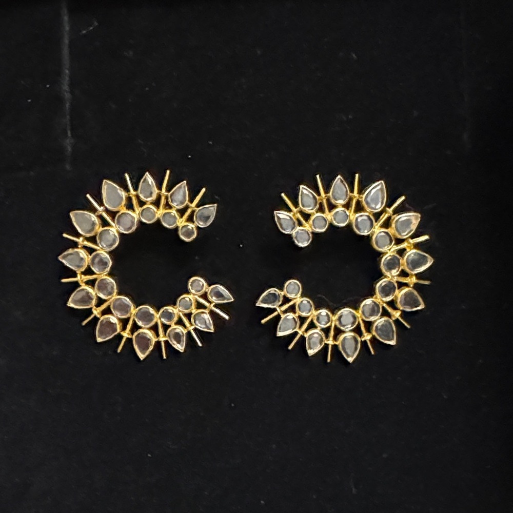 Gold/Crystal Studded Earrings